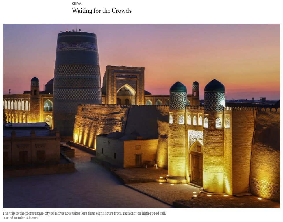 The New York Times: O‘zbekiston Markaziy Osiyoning yetakchi turistik yo‘nalishiga aylanmoqda