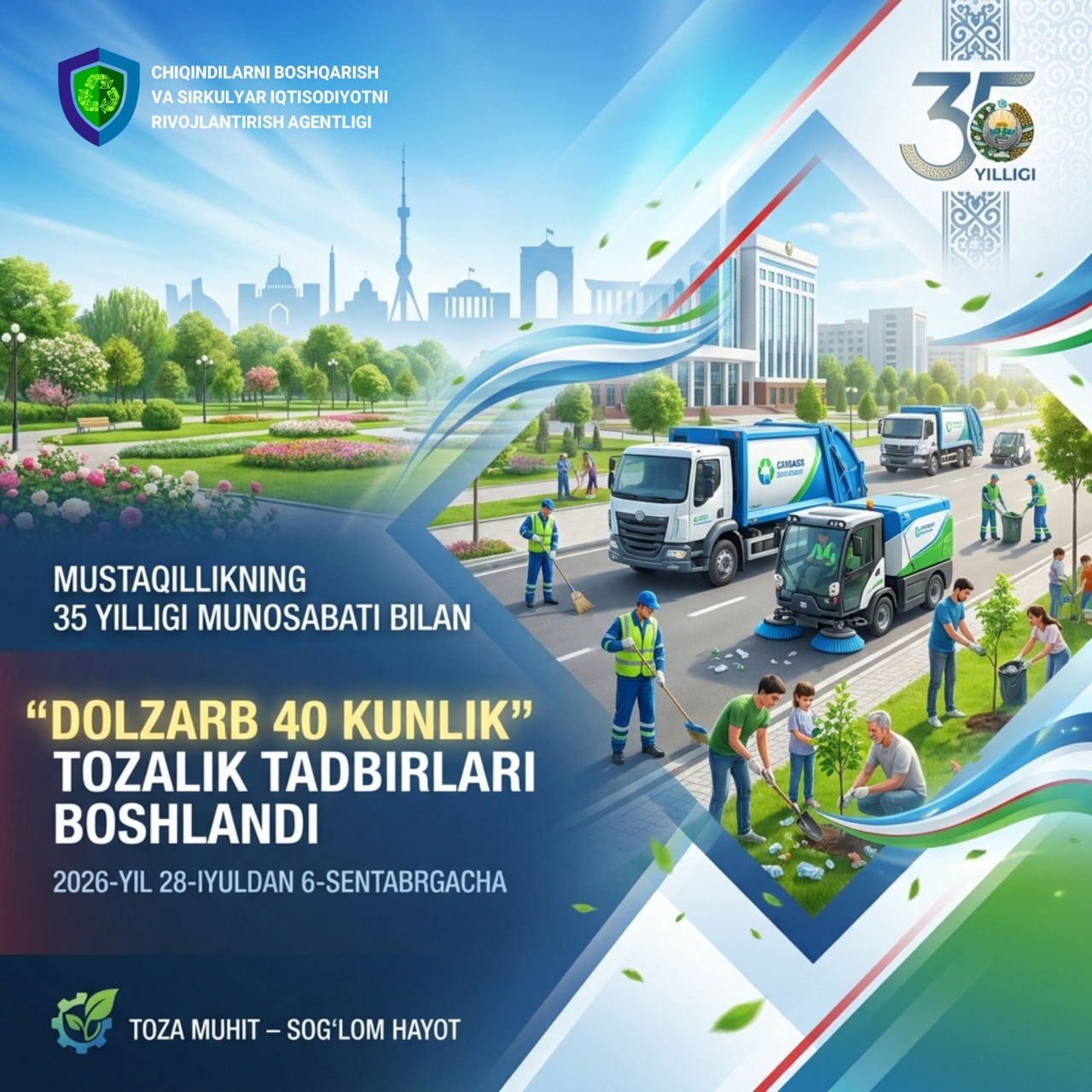 Respublika bo‘ylab “Dolzarb 40 kun” tozalik tadbirlari o‘tkazilmoqda