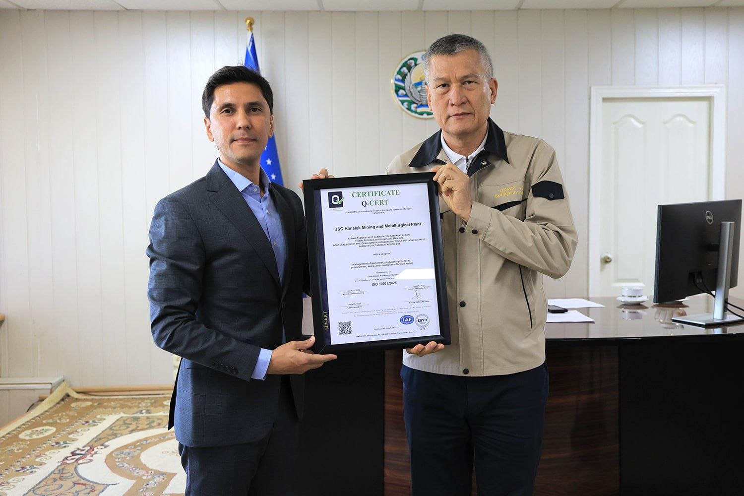 OKMK xalqaro sertifikatni qo‘lga kiritdi